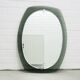 Vintage space age large smoked green glass mirror by veca