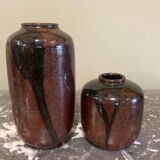 Duo of stoneware vases