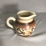 Old Quimper ceramic beige vintage ceramic jug