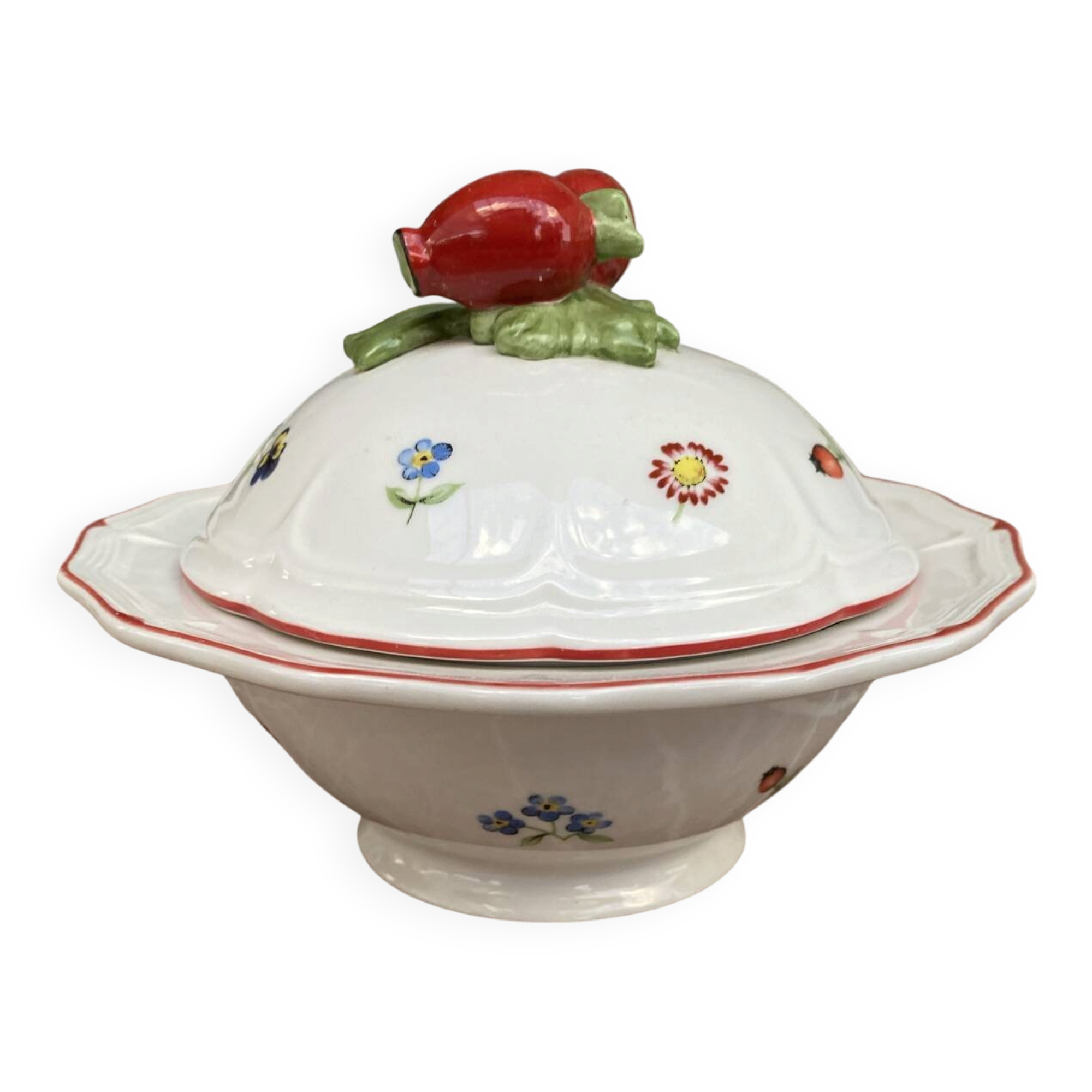 Vintage porcelain butter dish and jam pot – Villeroy & Boch