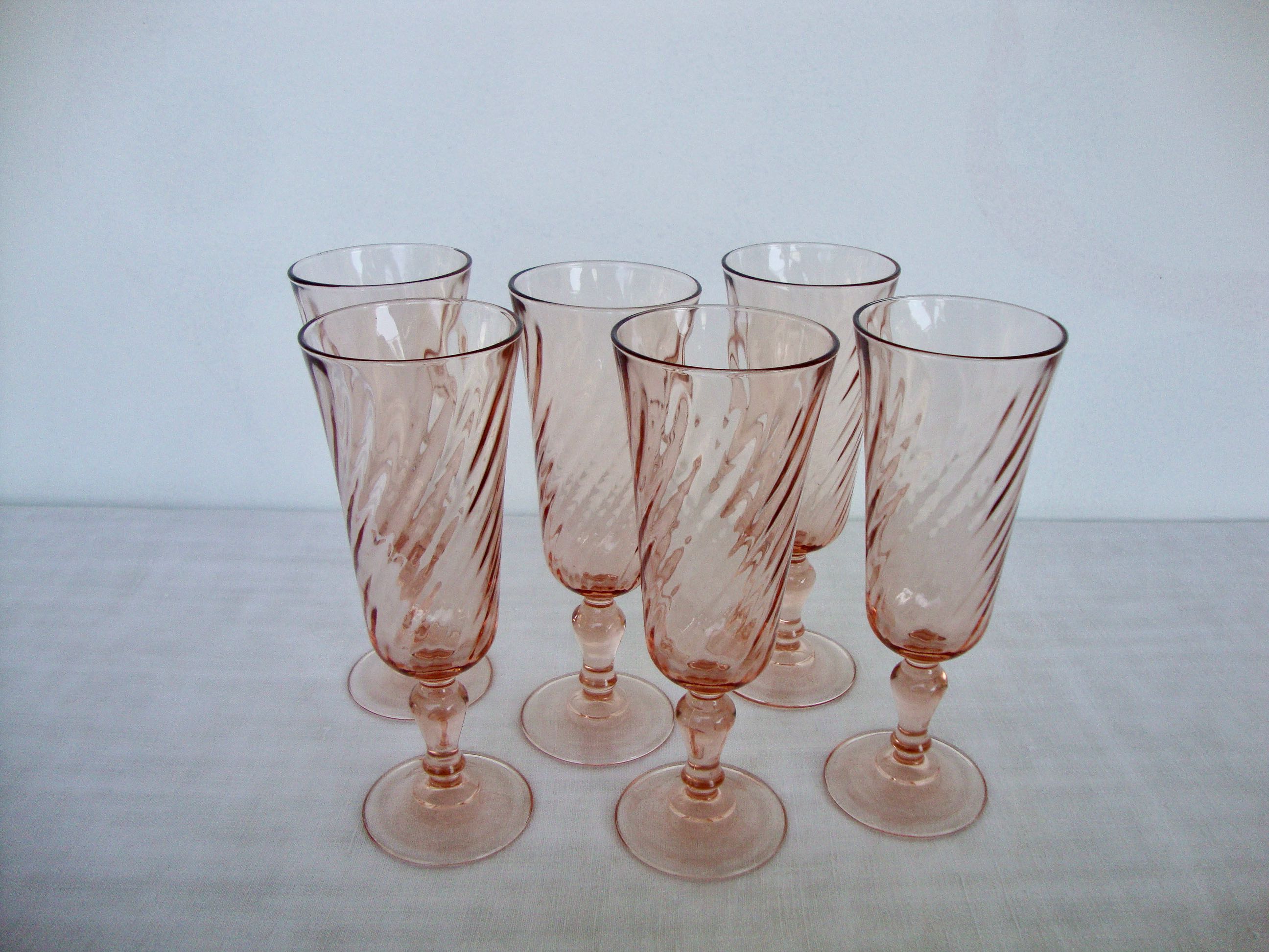 Set of 6 glasses champagne flutes
