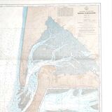 Map arcachon gironde basin 84cm by 63cm