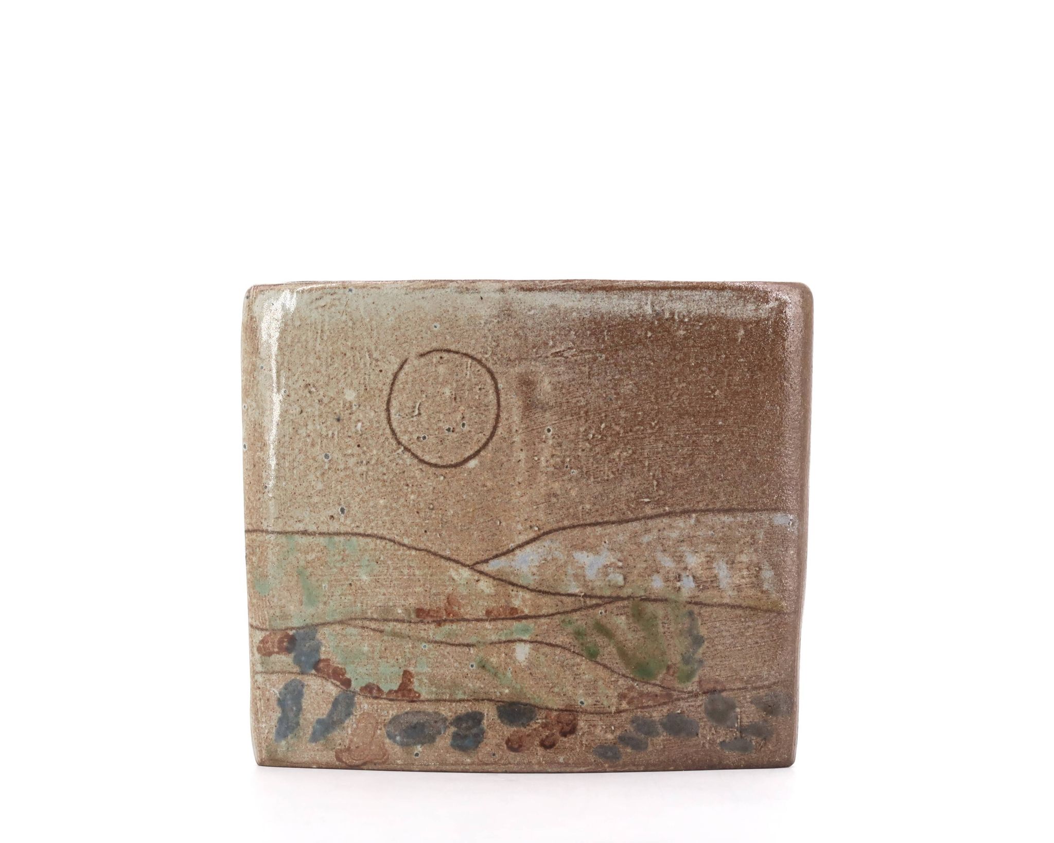 Vase en céramique paysage, années 70