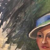 Oil on canvas portrait of a woman 20th century