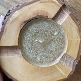 Ashtray candle holder in olive wood, old, vintage