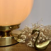 Vintage globe-laying lamp in white opaline