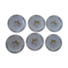 6 plates dessert decoration apples and apple blossoms Arcopal France