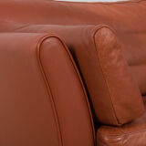 Brown aniline leather sofa, 1970/80s
