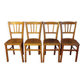 Suite 4 chaises de bistrot vintage