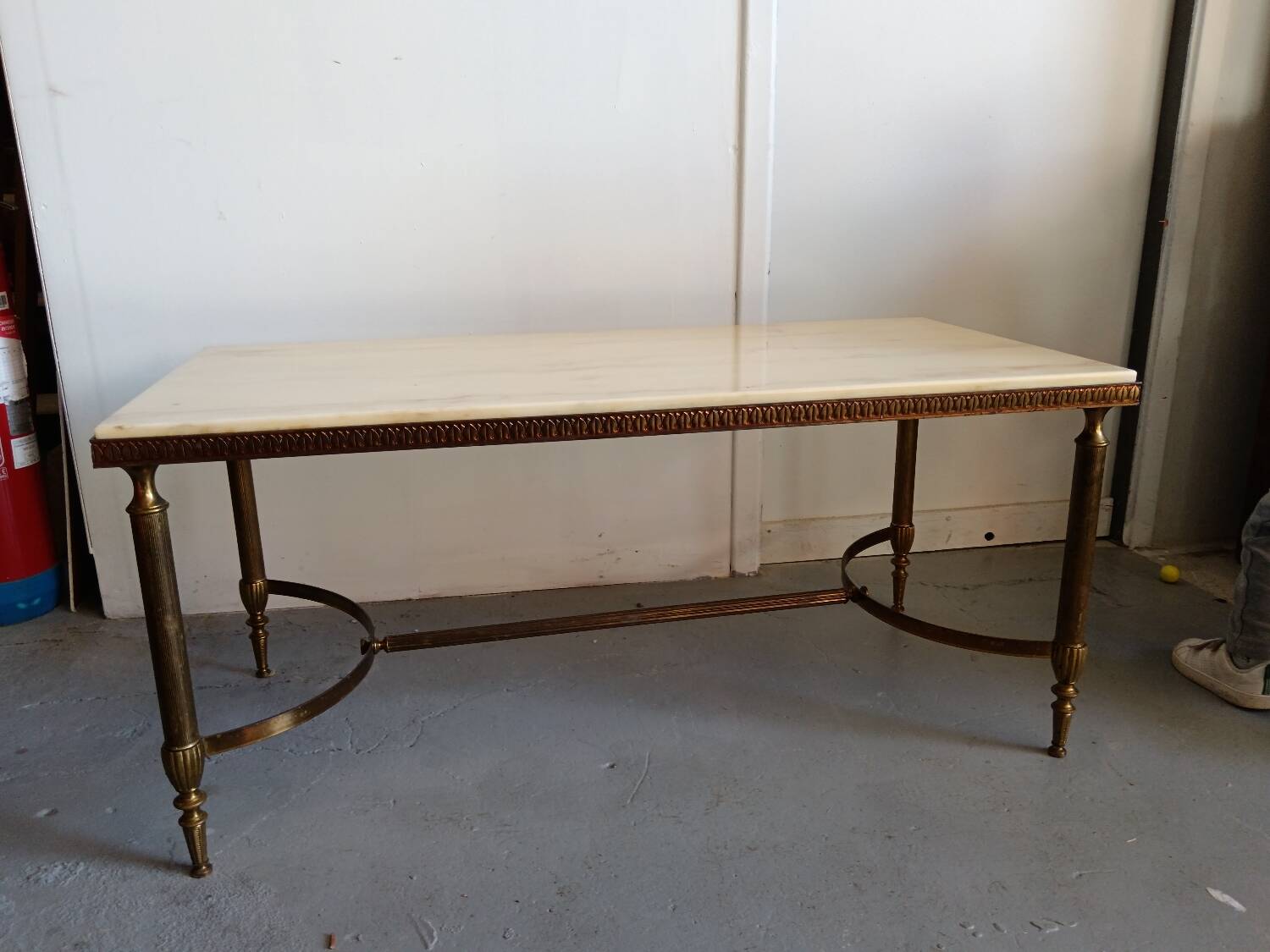 Marble and brass coffee table