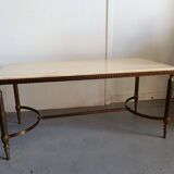 Marble and brass coffee table