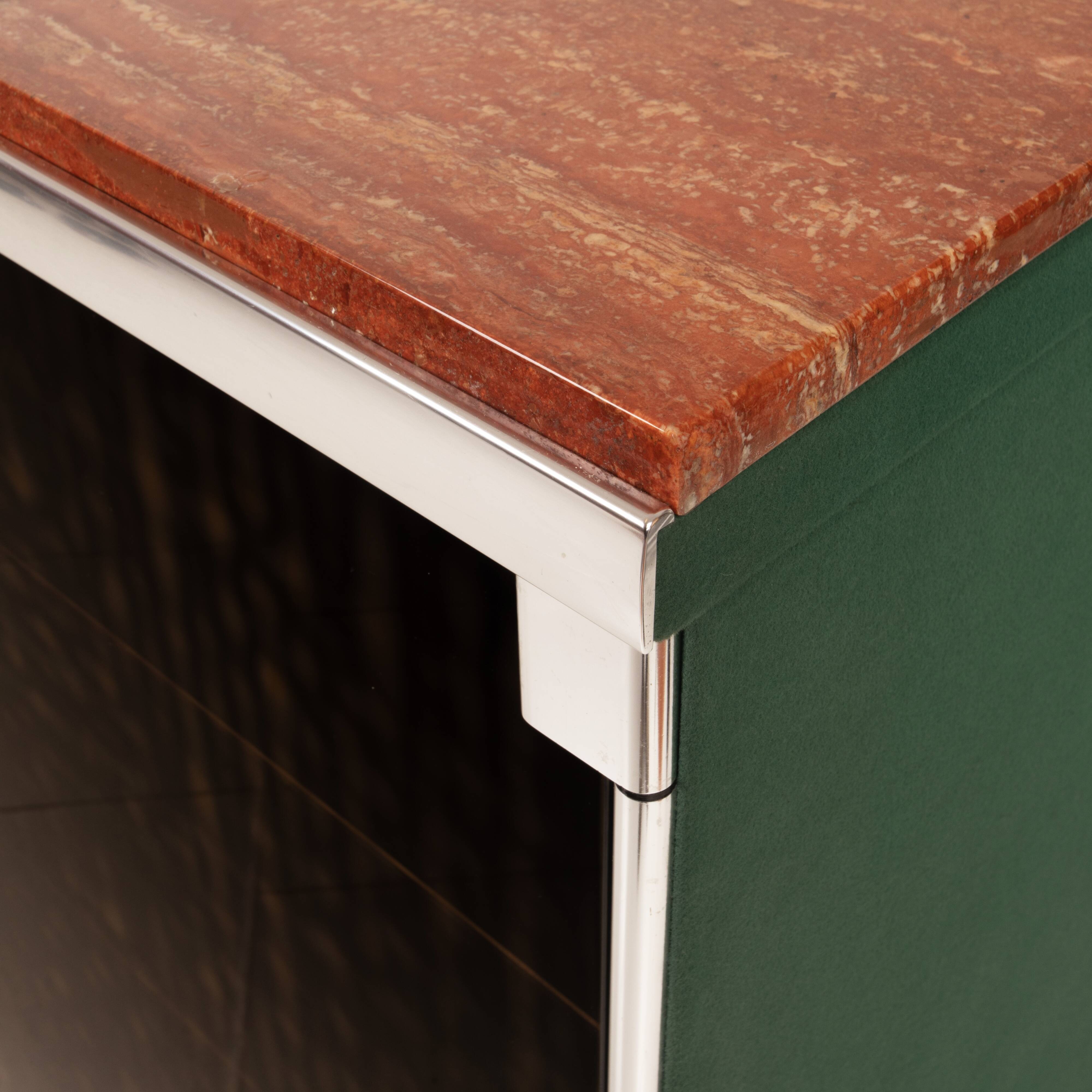 Guido Falsechini Hermes Marble and Leather Sideboard for i4 Mariani 1970
