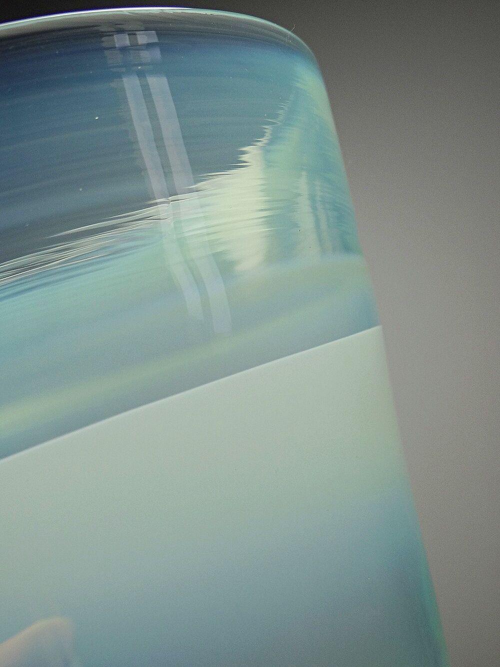 Blown opaline glass vase, Kosta Boda style, vintage Scandinavian design.