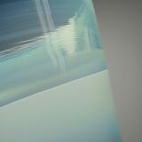 Blown opaline glass vase, Kosta Boda style, vintage Scandinavian design.