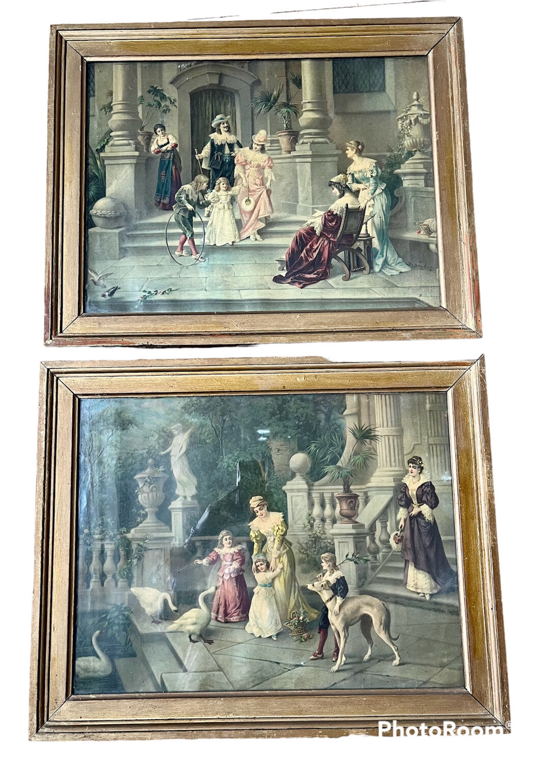 Antique print of the nineteenth century gilded frame