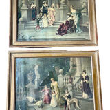 Antique print of the nineteenth century gilded frame