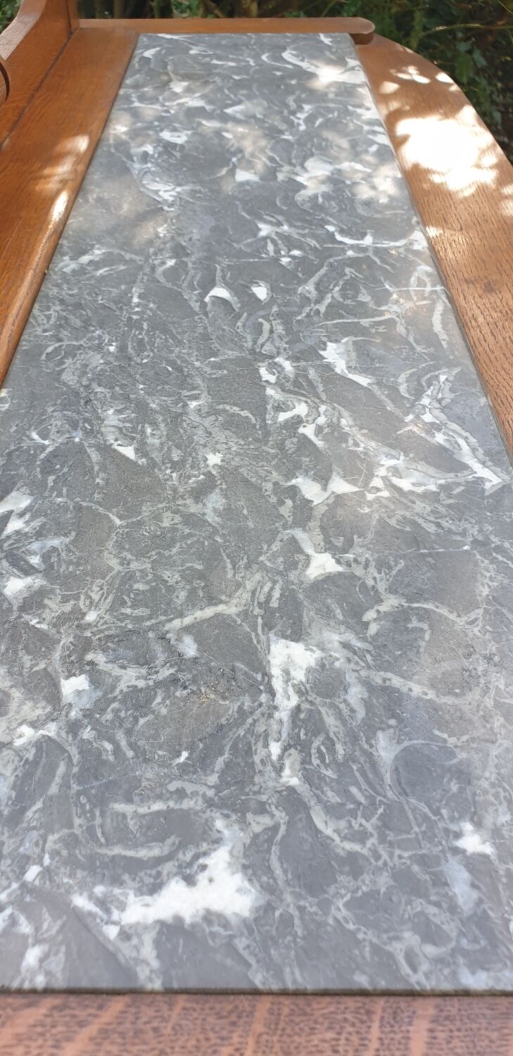 Art deco oak and marble sideboard