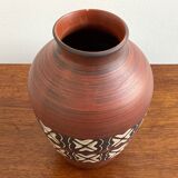 Vintage brown ceramic German vase, Mid Century West Germany pottery