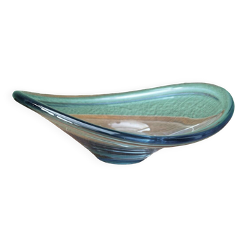 Crystal cup, free form, signed