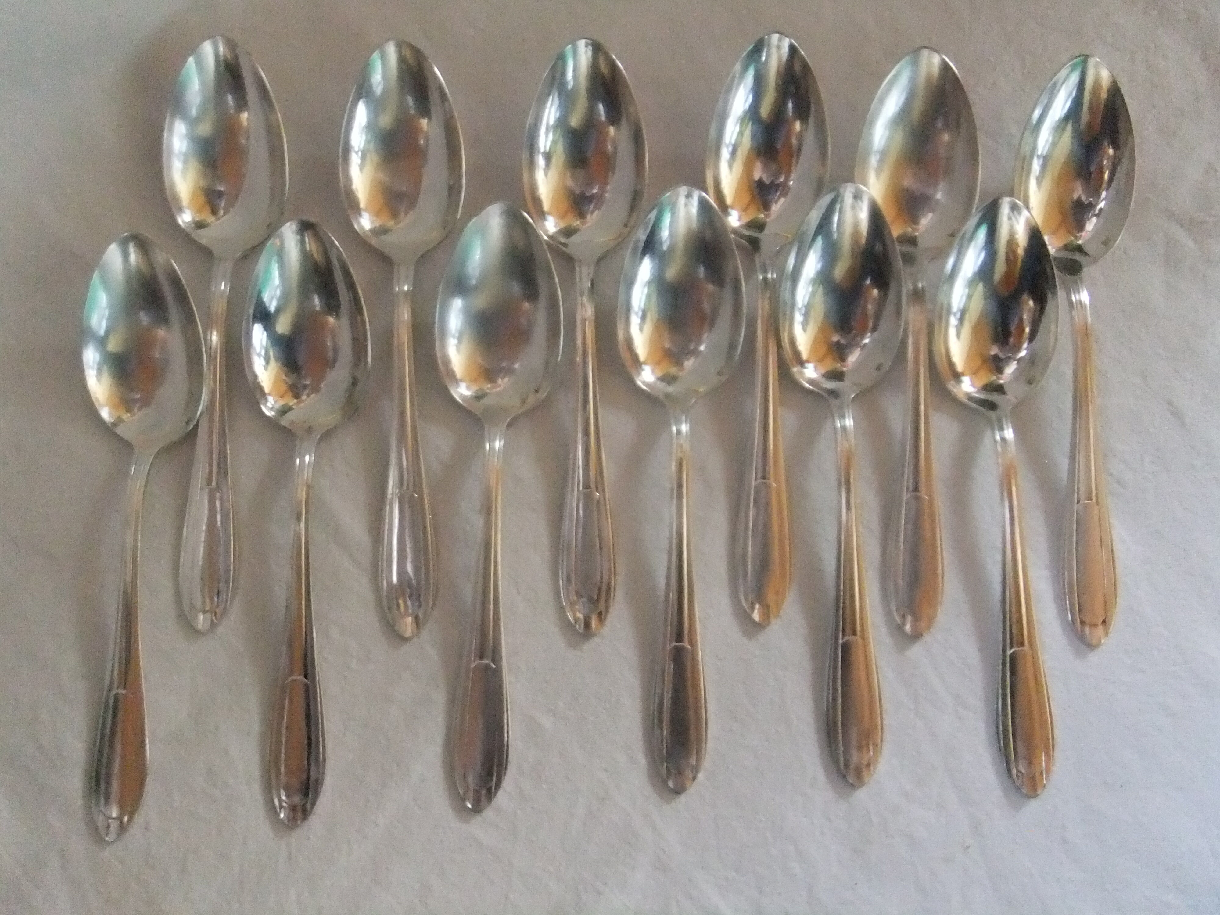 Art Deco Spoons Silver Metal brand Le Mondial table covered service