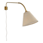 Vintage wall light in gold metal and cotton