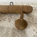 Natural wood wall coat rack