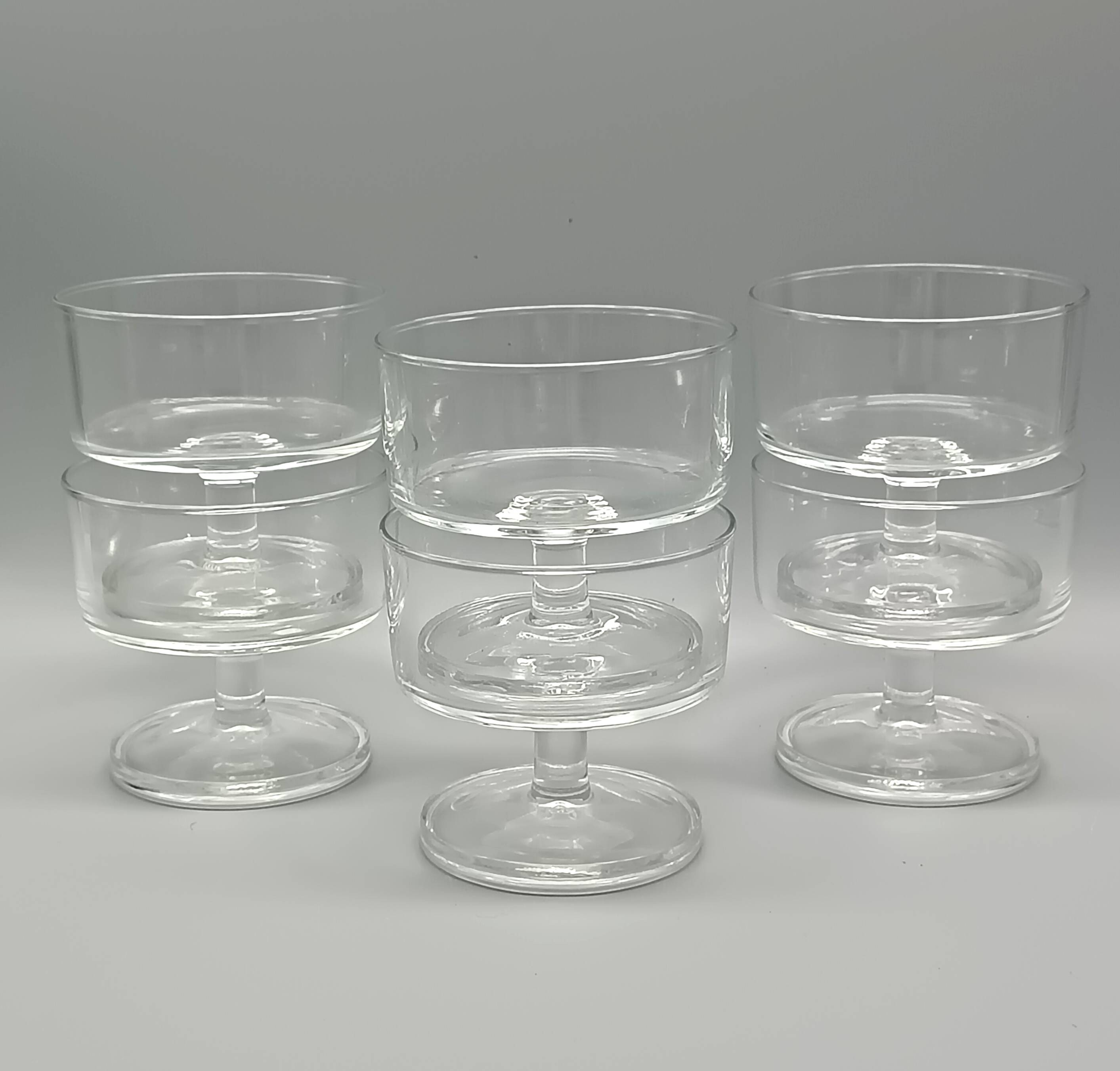 6 Cavalier glasses 15 cl Luminarc transparent glass vintage "sweden" model