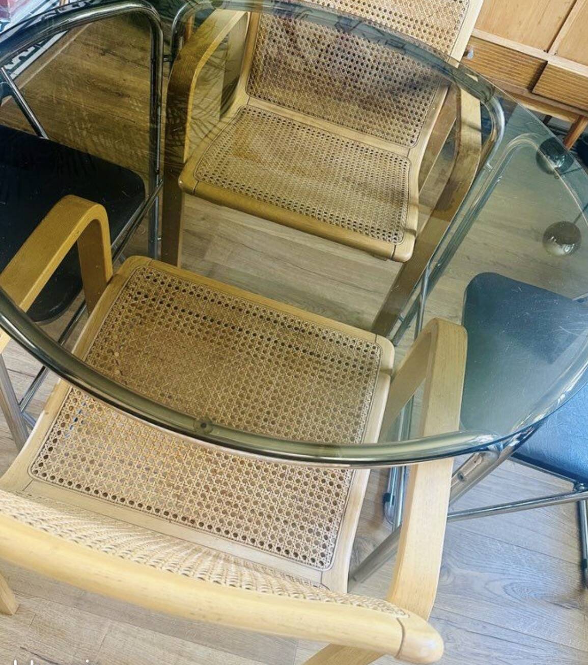 Chaises vintage cannage Olivo Pietro