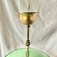 1950s pendant light in green lacquered metal and brass