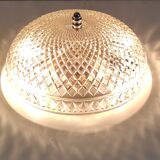 Ceiling lamp in glass and chrome 60s