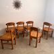 Lot de 6 chaises en pin massif design scandinave Reiner Daumiller vintage années 70