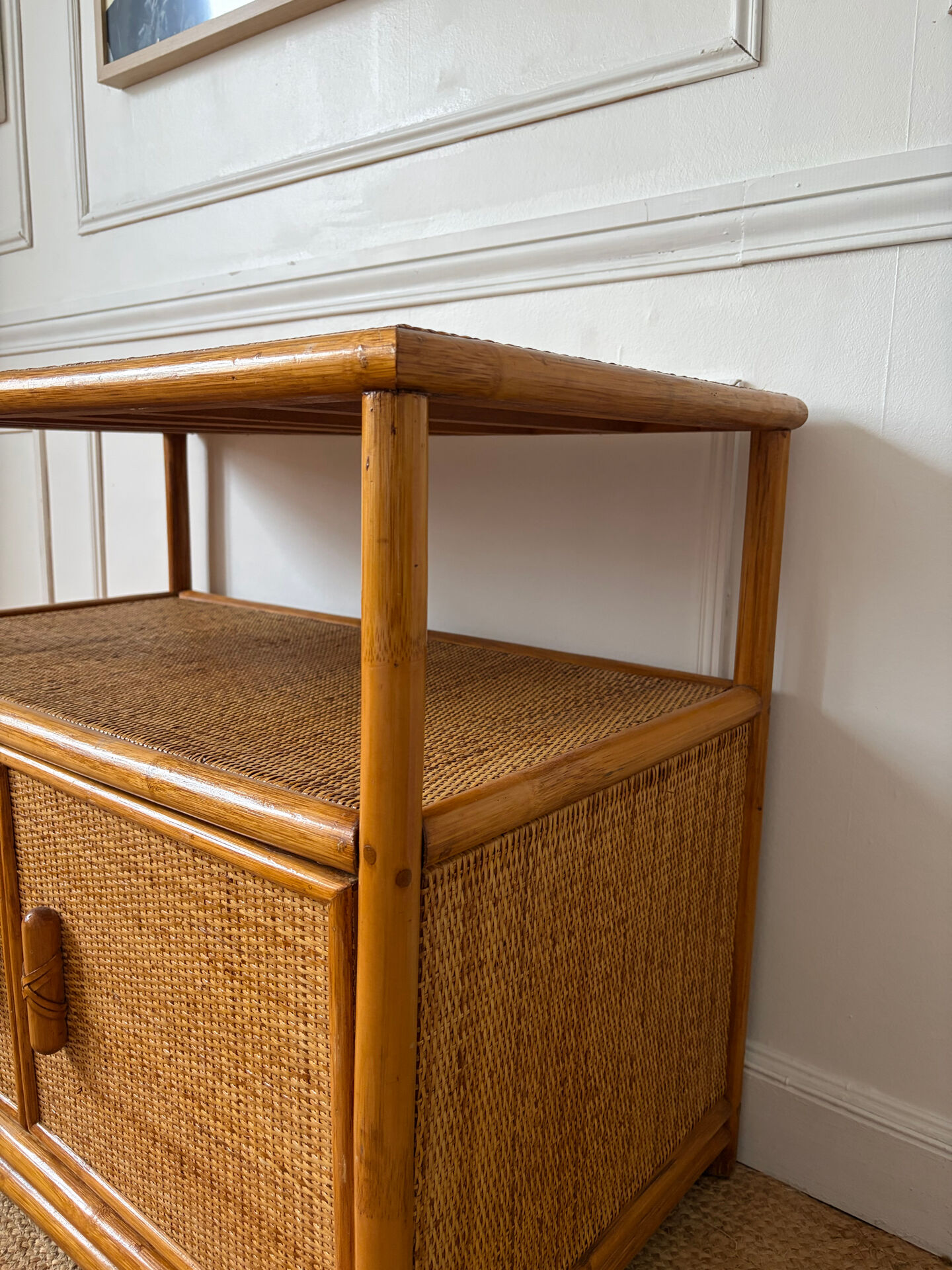 Vintage rattan sideboard