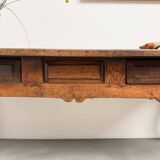 19th century walnut drapery table 2m1