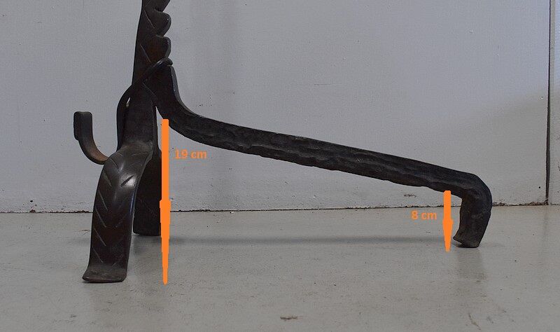 Pair of wrought iron chenets - late nineteenth century