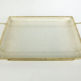White and gold top in perforated sheet metal & brass 1950s-60s