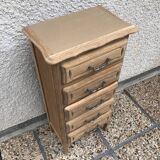 Chiffonnier bois brut 5 tiroirs