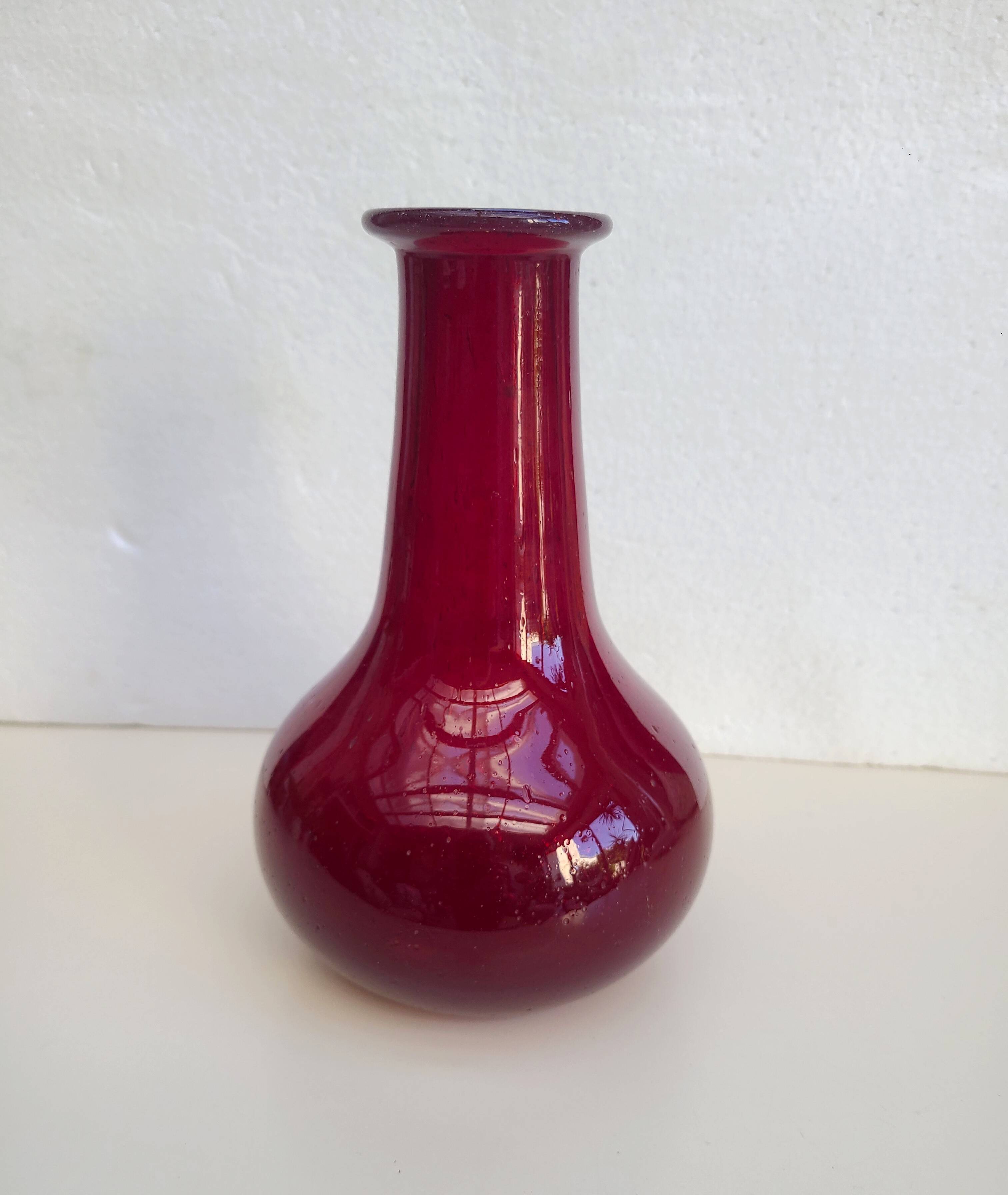 Antique mouth-blown glass vase
