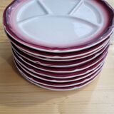 Compartmented plates for fondue from Saint Amand Made in France