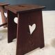 Arts & Crafts Heart Stools, Belgium, 1920s, Set of 2
