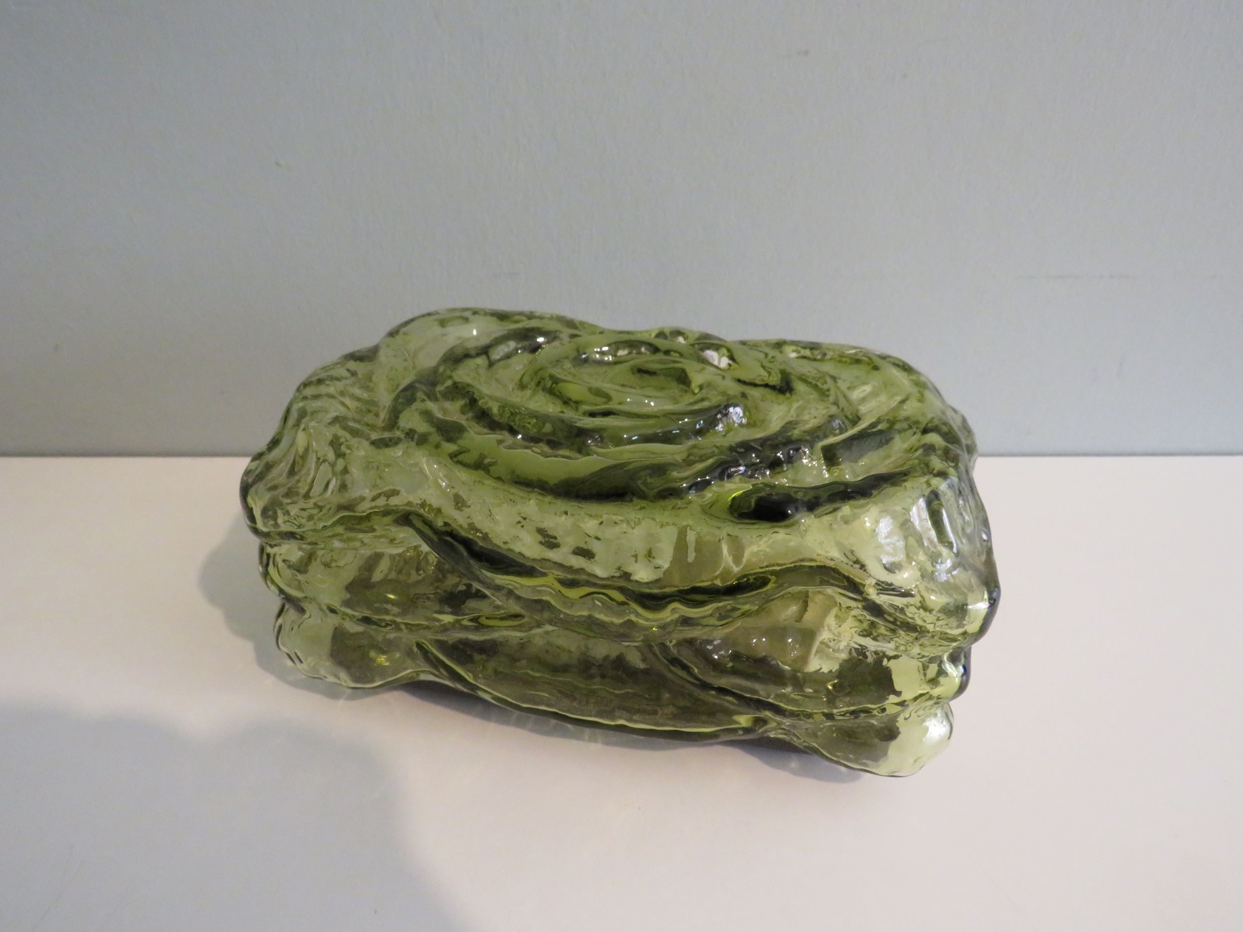 Mid-century brutalist green glass wall lamp by Erco, Germany 1960-1970.Model 54048.