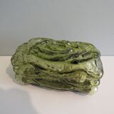 Mid-century brutalist green glass wall lamp by Erco, Germany 1960-1970.Model 54048.