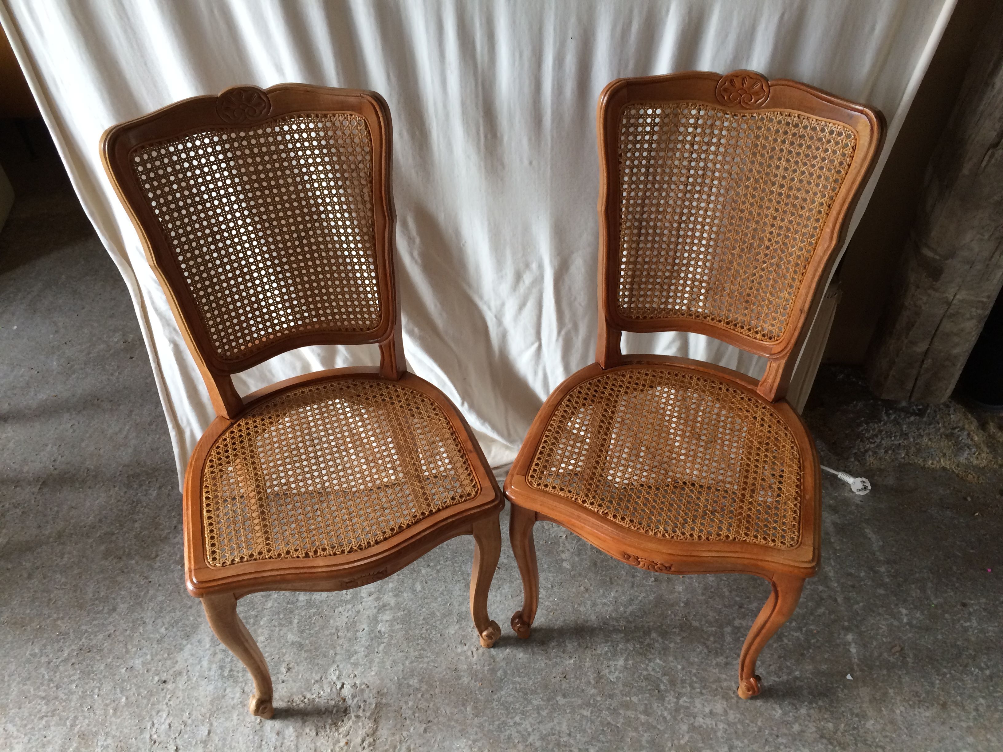 Series of 8 Chairs Style LOUIS XV Wood - Assise - Vintage Cannés File