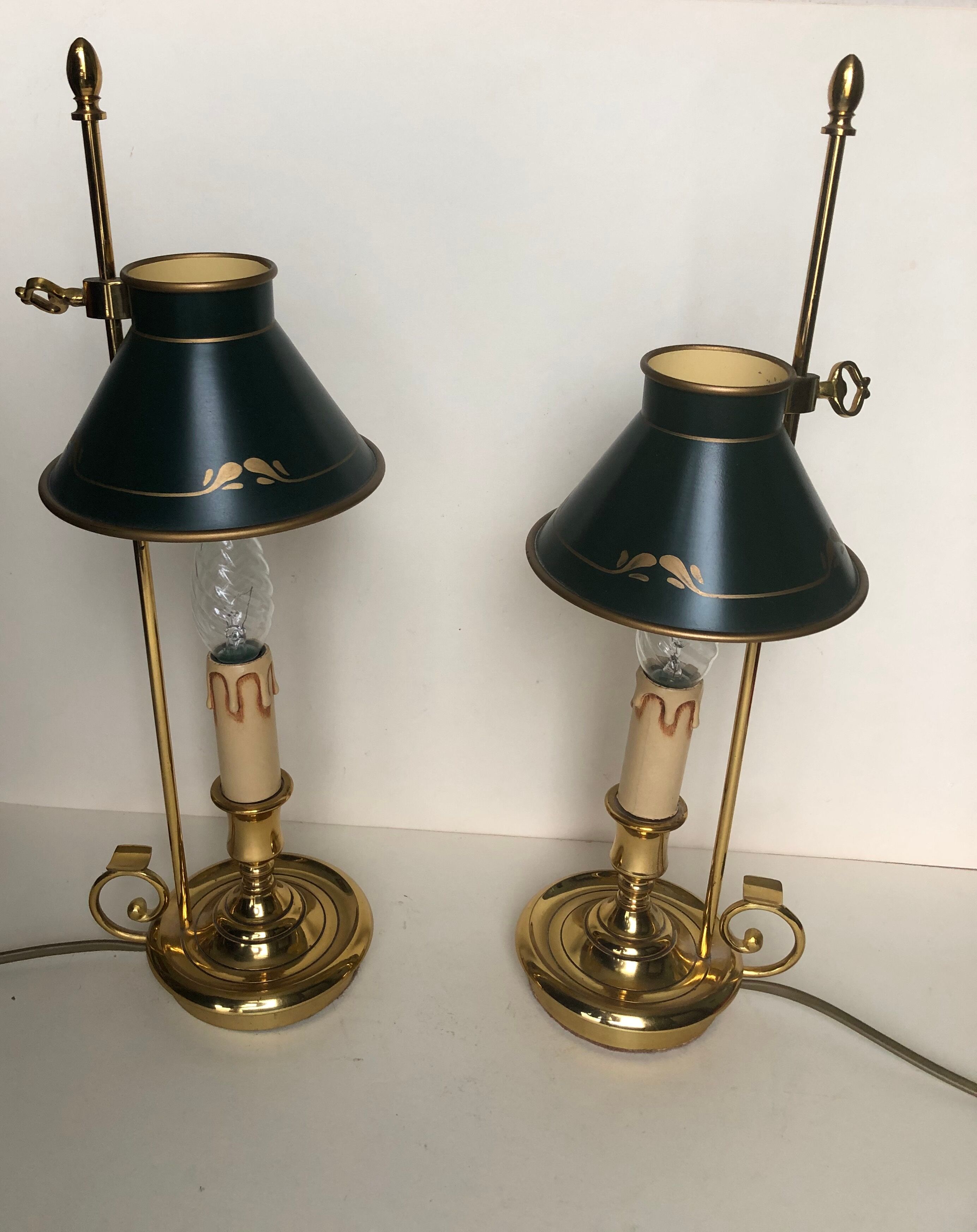 Pair of bedside hot water bottle lamps