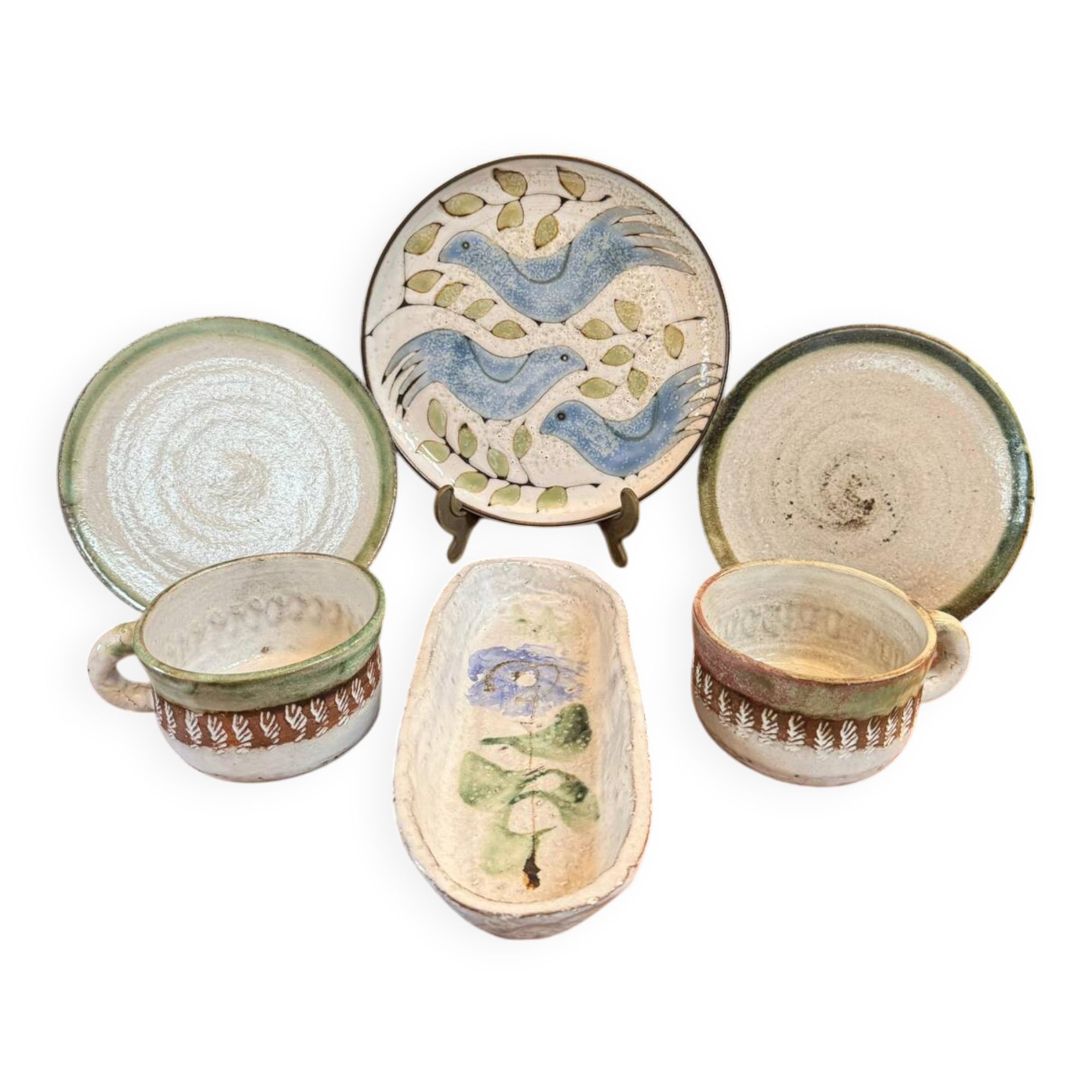 Set of 6 ceramics by the renowned artist Albert Thiry.