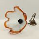 Clear glass chandelier and orange edge