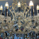 Chandelier 35 Murano glass lamps and crystal tassels D120cm