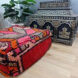 Handmade Berber pouf in wool 60 X 60 X 20 CM