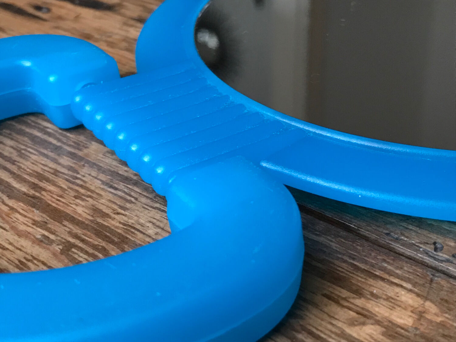 Mirror to pose vintage turquoise blue