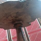 Vintage coffee table, tree-sliced pedestal table
