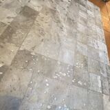 Cowhide rug, silver-grey patchwork